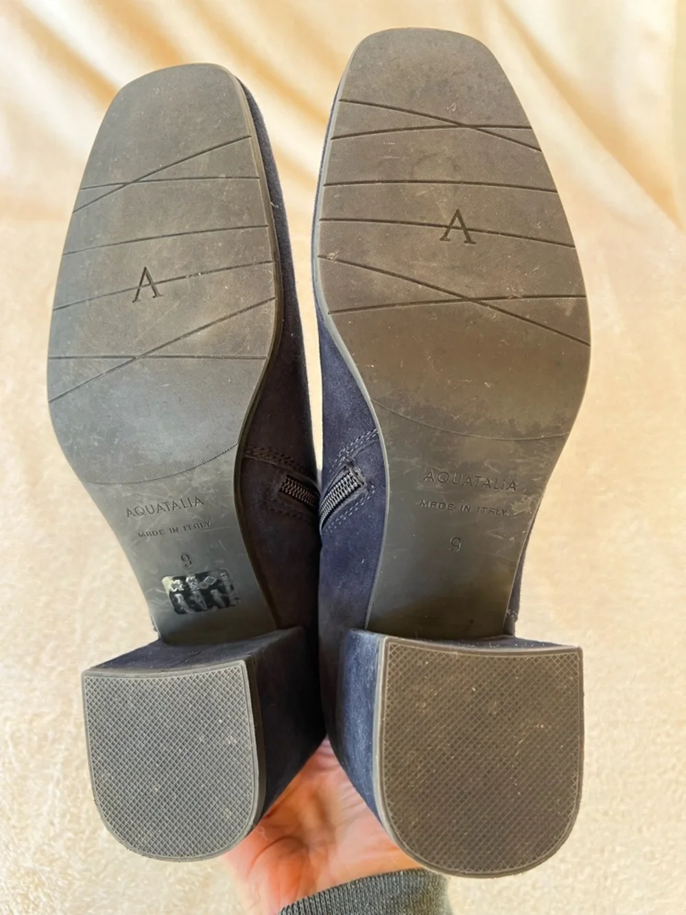 New! Aquatalia Charlee Weatherproof Dress Suede Bootie Navy Blue Size 9 MSRP$495